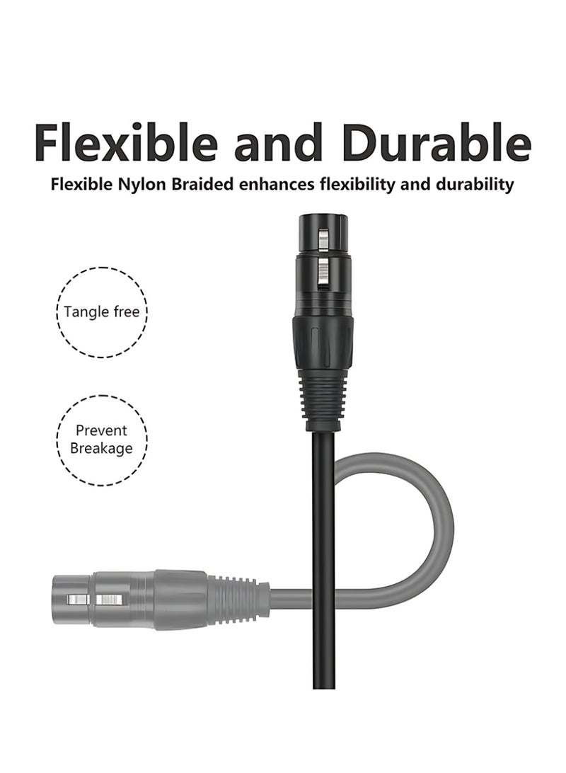 CLAVON 10 feet /3 meters XLR cable - Shielded microphone cable for studio recording and live production, gold-plated pins, male to female, for microphone and balanced analog line level - Image 2